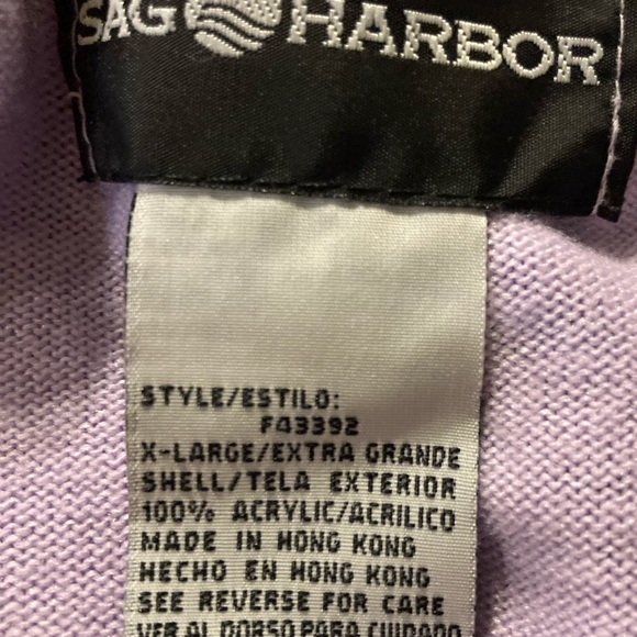 NWT Sag Harbor Shade of Lavender Sweater With Detachable Scarf Size XL - Picture 12 of 13